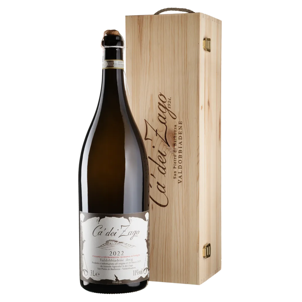 Вино Ca Dei Zago Валдобіадене Просекко / Valdobbiadene Prosecco виноградне натуральне напівігристе біле без дозажу 3.0 л