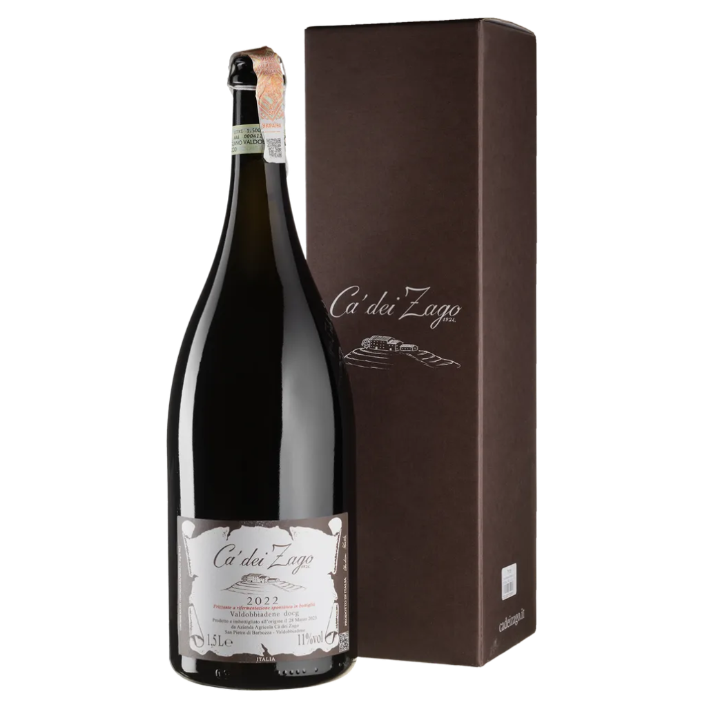 Вино Ca Dei Zago Валдобіадене Просекко / Valdobbiadene Prosecco виноградне натуральне біле напівігристе без дозажу 1.5 л