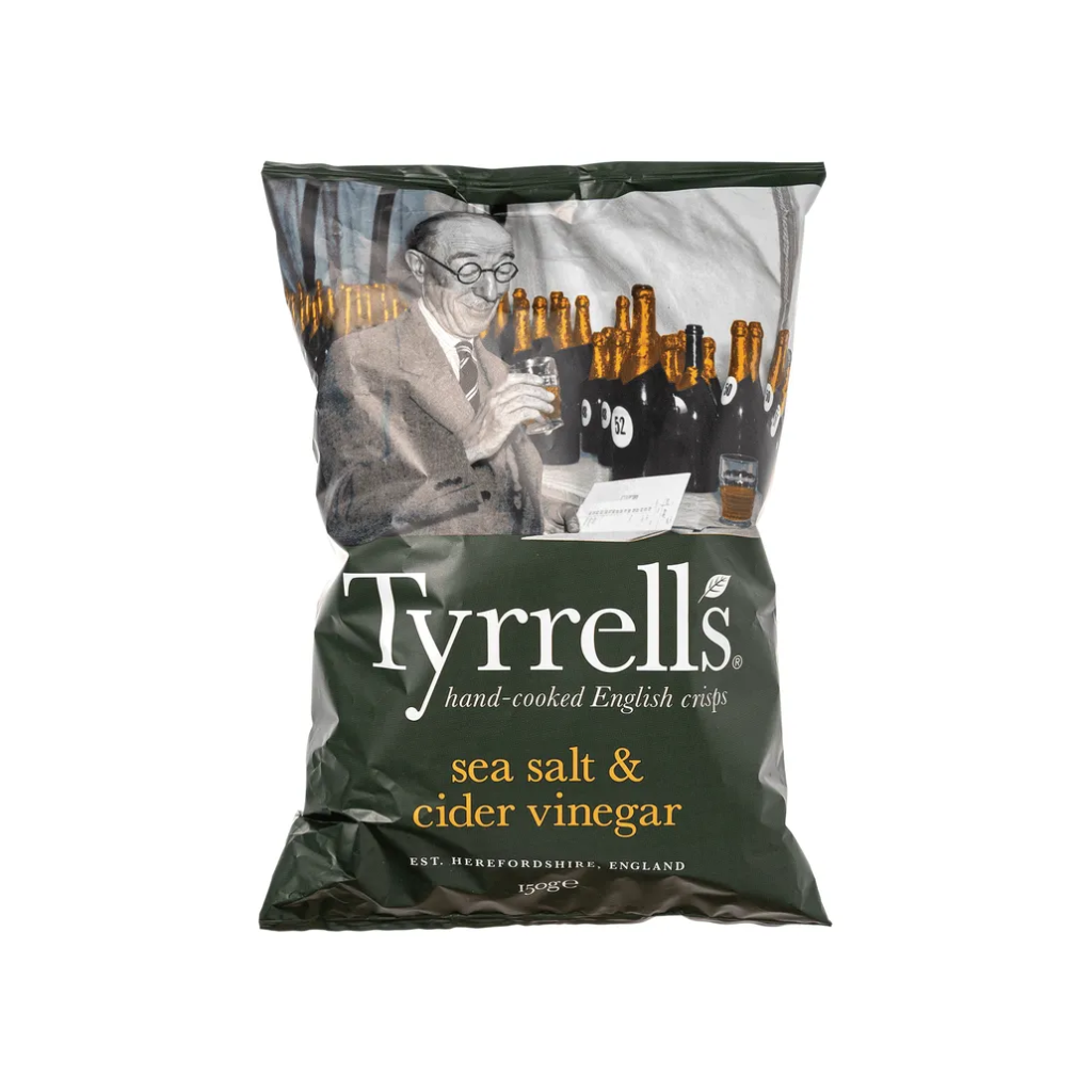 Чипси картопляні з морською сіллю та сидровим оцтом 150г, Tyrrell's