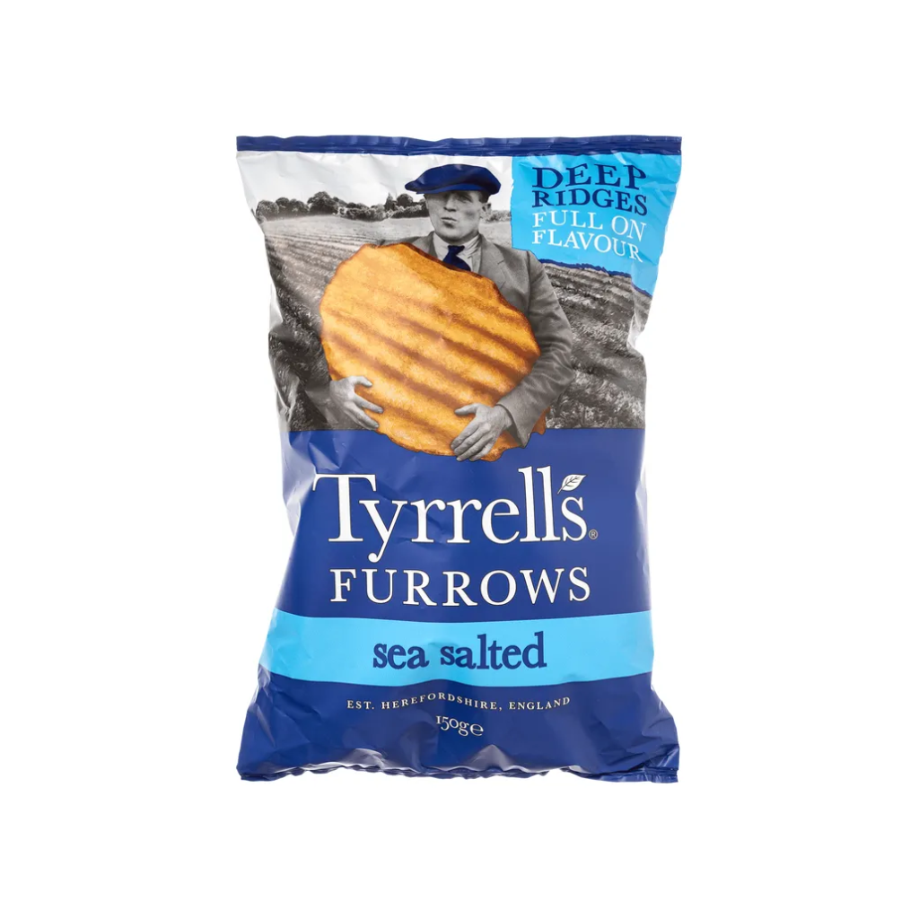 Чипси картопляні з морською сіллю хвилясті 150г, Tyrrell's