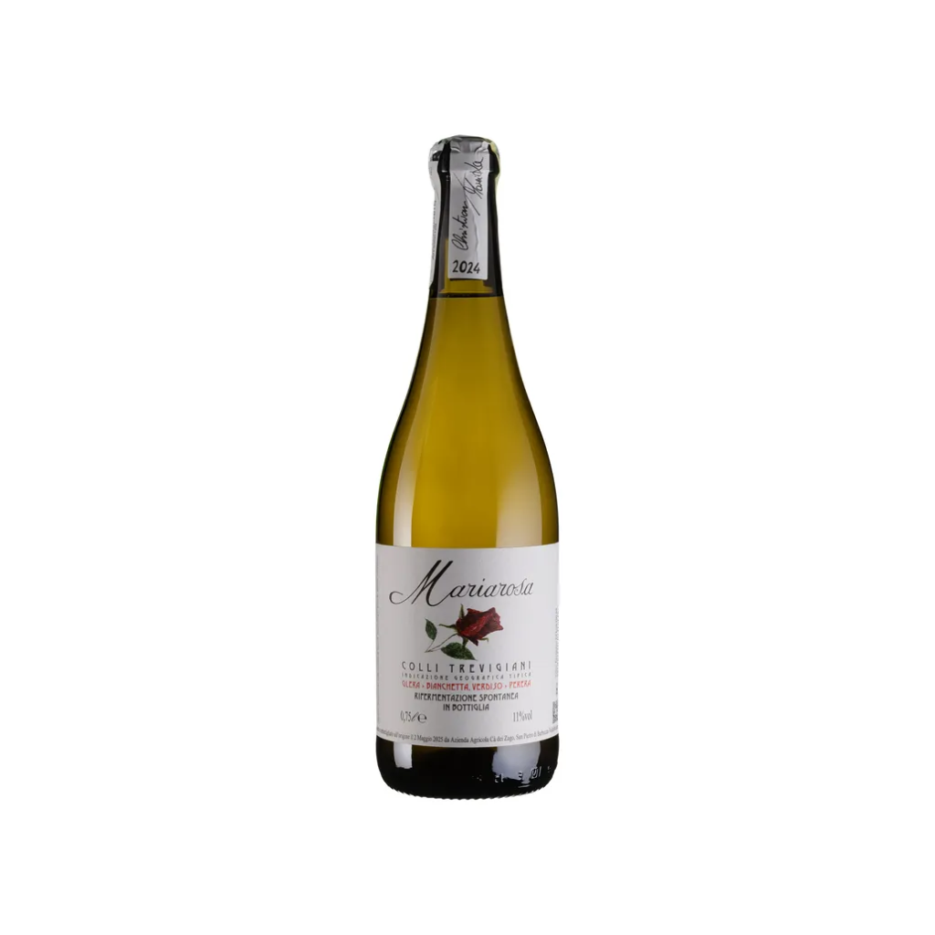 Вино Ca Dei Zago Валдобіадене Просекко Віньєто Маріароса / Valdobbiadene Prosecco Vigneto Mariarosa виноградне натуральне напівігристе біле без дозажу 0.75 л